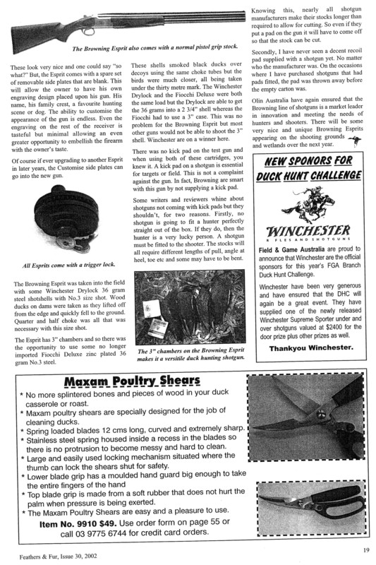 Page 2 of the Feathers and Fur article