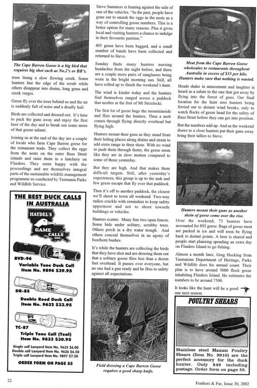 Page 4 of the Feathers and Fur article